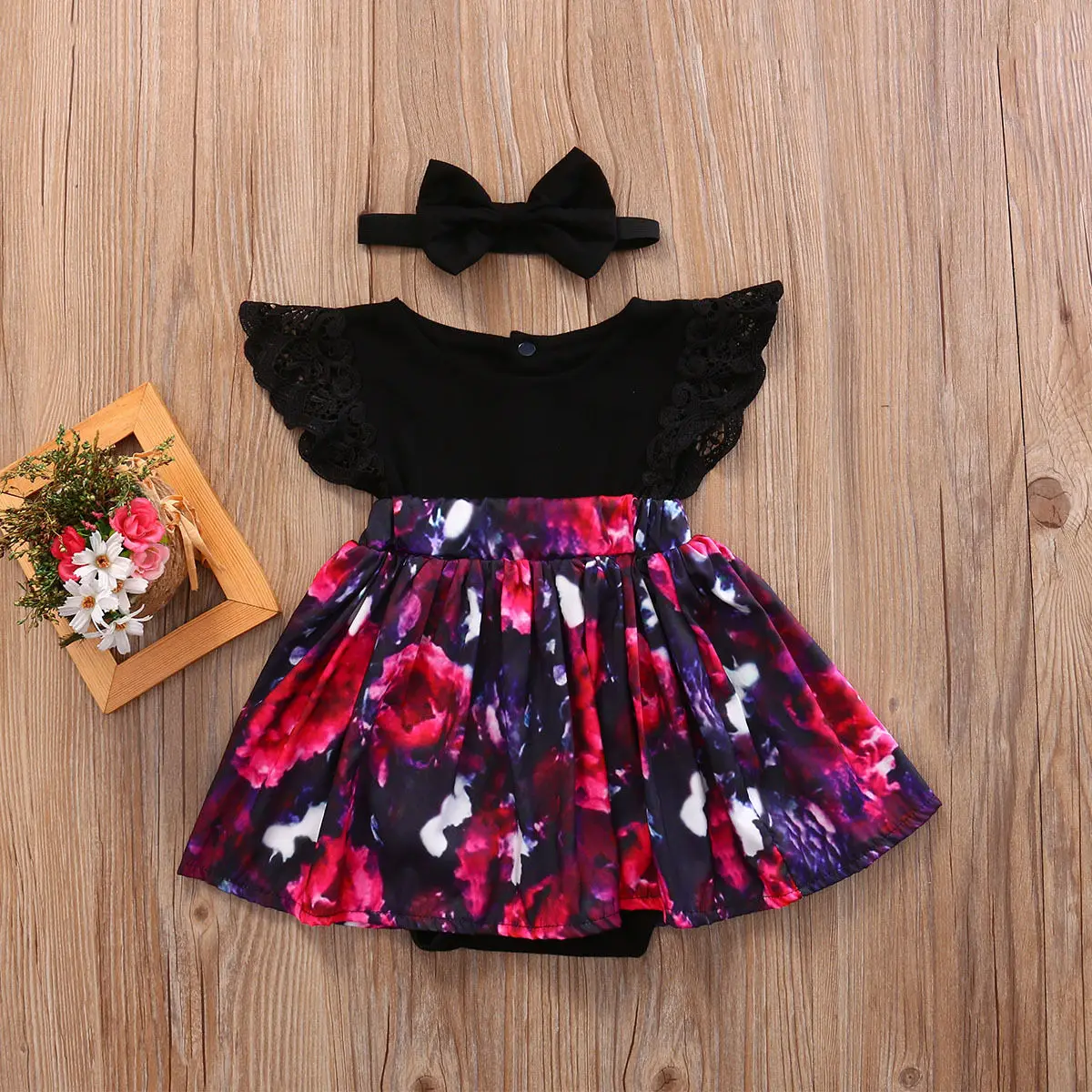 Pudcoco платье для девочек Toddelr Одежда для детей; малышей; девочек сестра соответствующие Цветочный комбинезон платье комплект одежды
