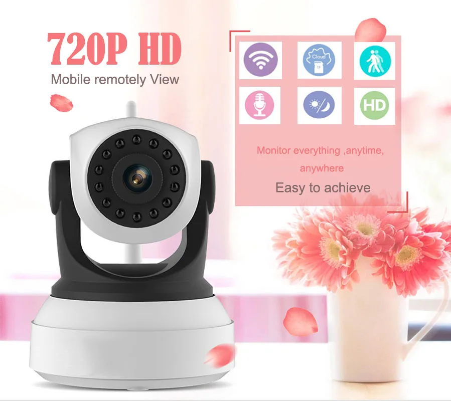 Eyessys Cheap Hot 720P Full HD Wireless IP Camera CCTV WiFi Home