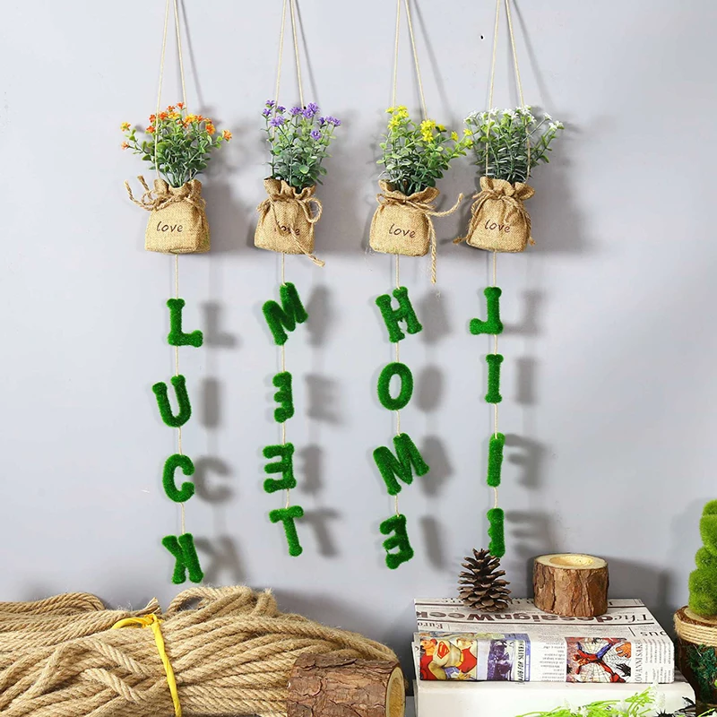 

Artificial Flower Potted PlanPendant Grass Leaves Landscape Simulation Plant Home Office Fake Flower Wall-mounted Decoration