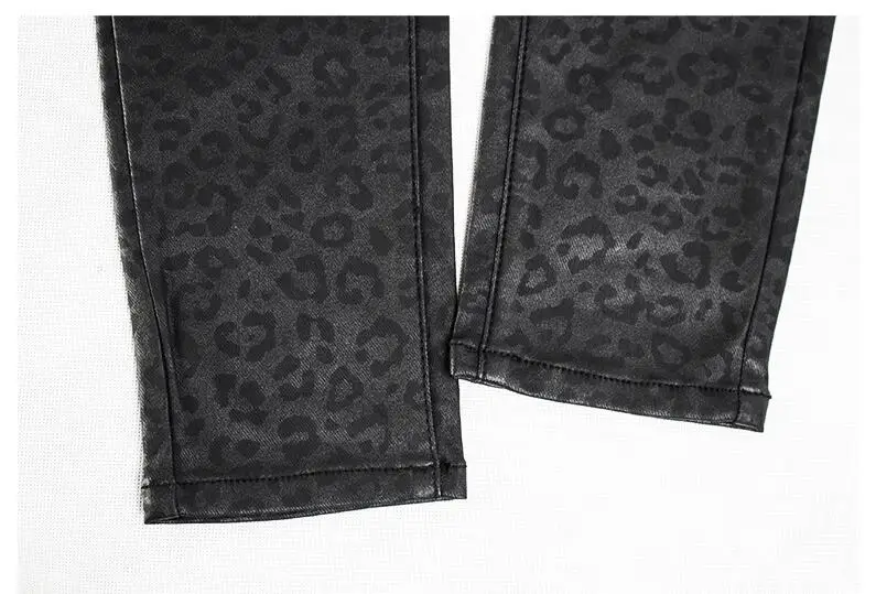 CatonATOZ 2218, женские модные черные панковские байкерские штаны, женские Стрейчевые облегающие брюки из плотного бархата со змеиным узором, штаны из искусственной кожи