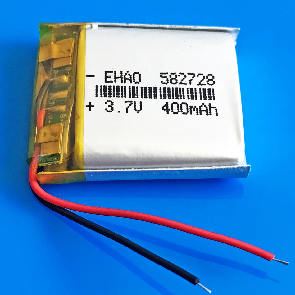 

3.7V 400mAh 582728 Rechargeable lipo battery li polymer lithium batteries for MP3 MP4 GPS DVD bluetooth recorder e-book camera
