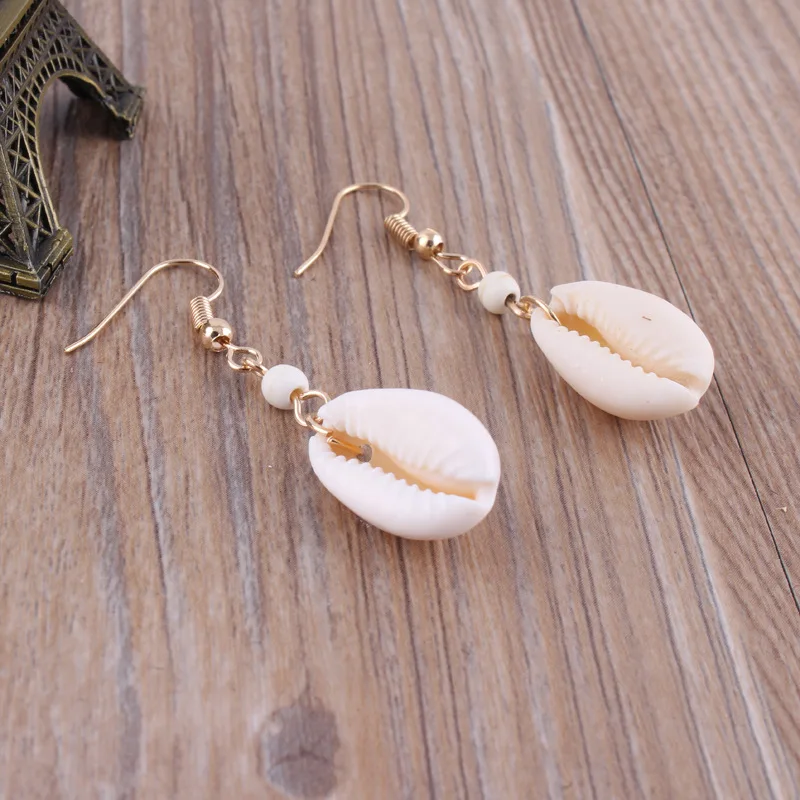 New Women Natural Shell Earrings Shell Drop Earrings Ivory Color