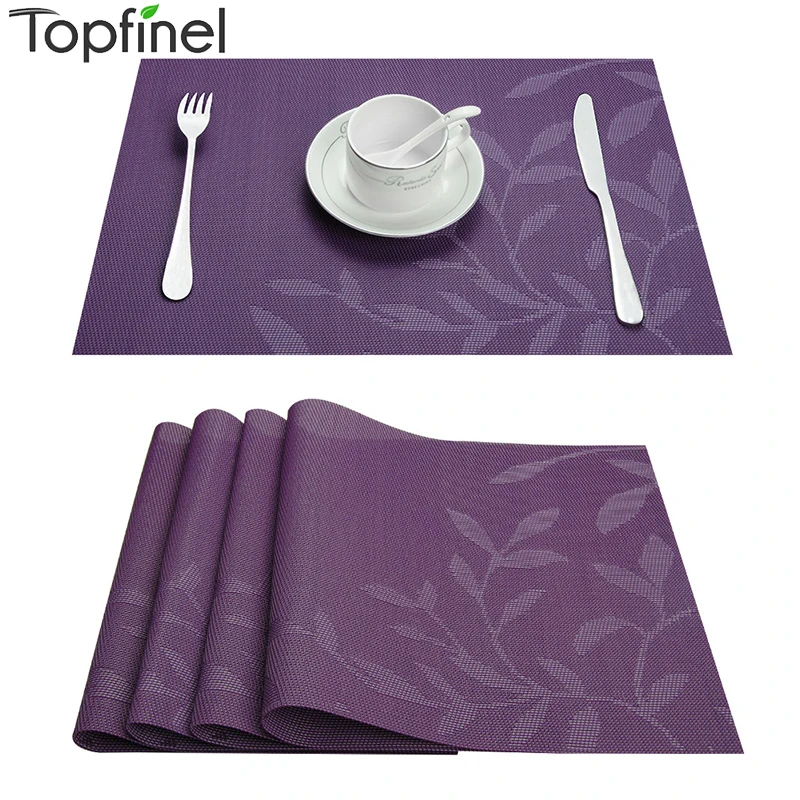  Topfinel PVC Flower Pattern Placemats for Dining Table Runner Linens place mat in Kitchen Accessori