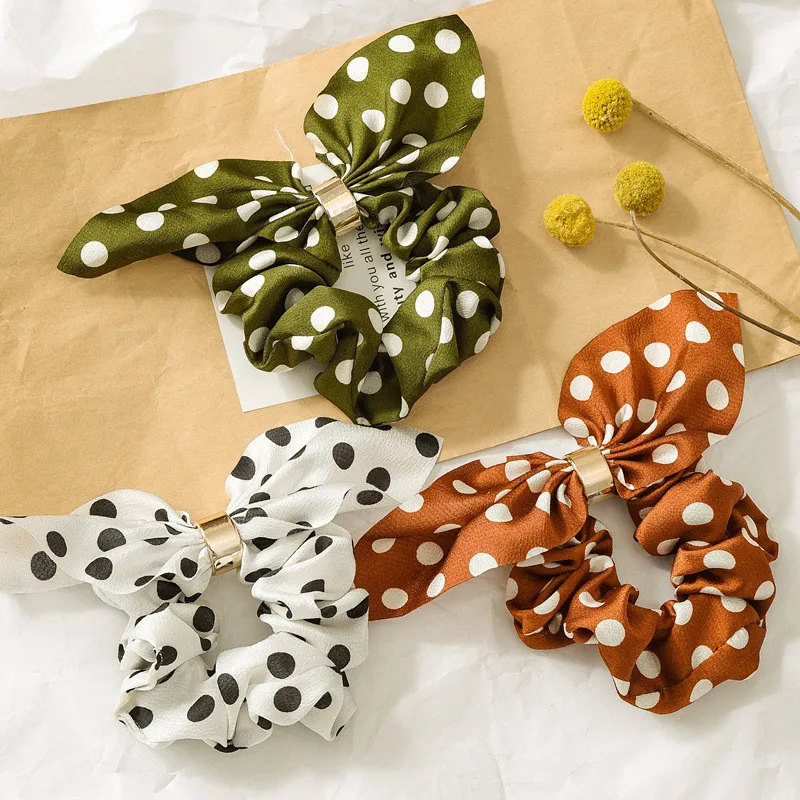 

Chic Women Vintage Dot Hair Accessories Linen Bandana Scarf Female Bandanas Headwear Rock Cool Girls Headbands 2019