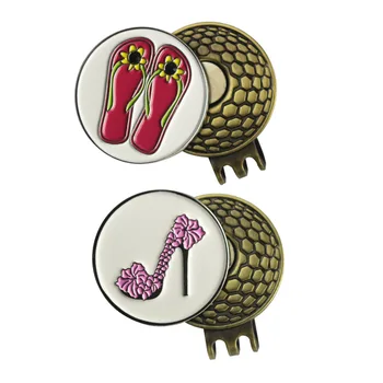 

PINMEI Shoes Golf Ball Marks and Strong Magnetic Hat Clip Sets Golf Cap Clips with Golf Markers Pack of 2 Golf Gifts for Golfers