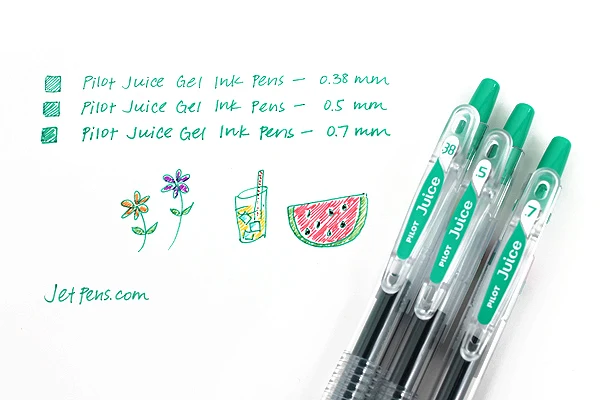  Pilot Juice 0.5mm Gel Ink Ballpoint Pen, Green (LJU-10EF-G) :  Office Products