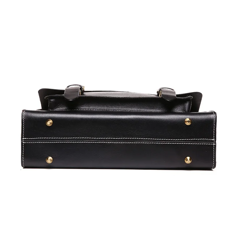 couro genuíno bolsas homens sacolas Color : Vintage Brown Black