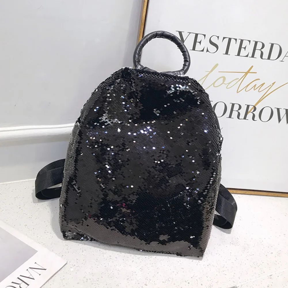 

Fashion Change Colors Sequin Backpacks 2019 New Versatile pu leather backpack travel backpacks for school teenagers student A1