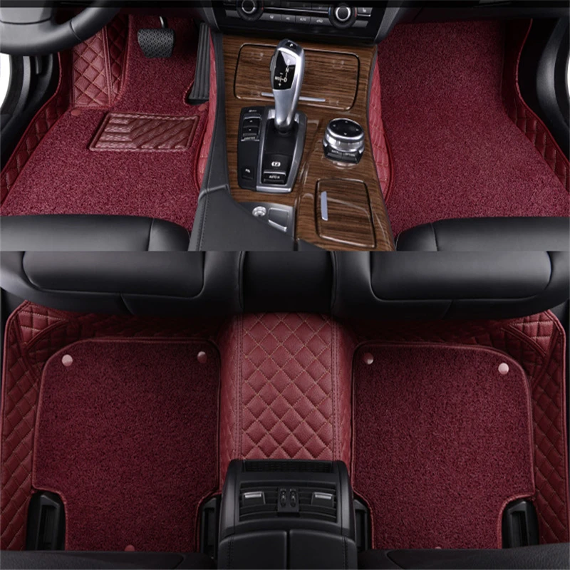 Leather Wire Car Floor Mats For Ford Kuga ST Fusion Mustang Cmax Taurus