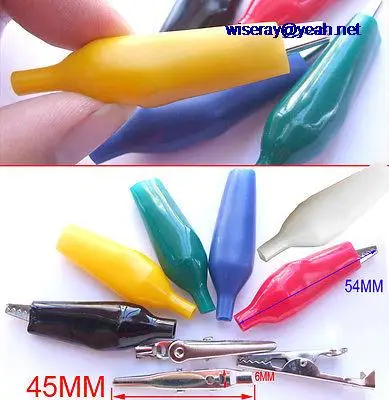 

DHL/EMS 600PCS 6 color 44MM Alligator Clip Clamp Power supply test Clip Testing Probes-A7