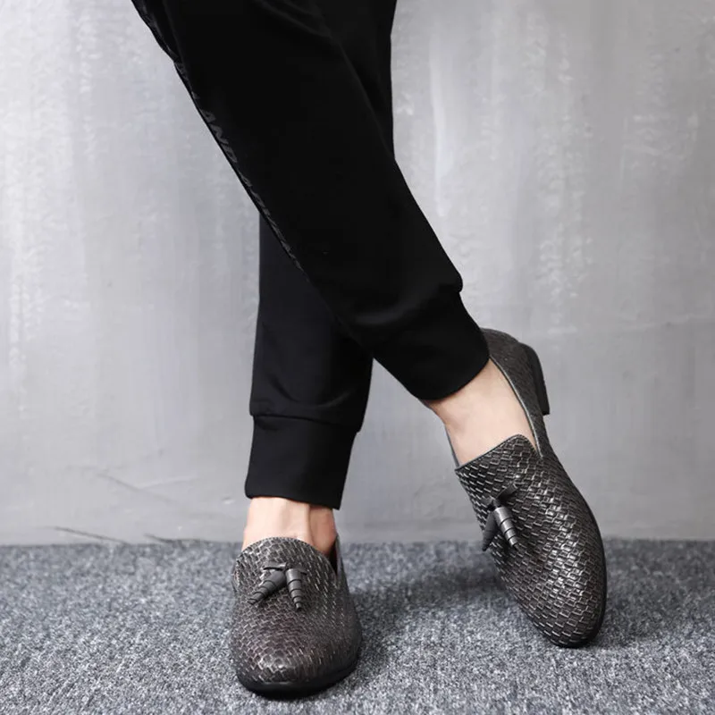 Merkmak Brand Men Shoes 2018 New Breathable Comfortable Men Loafers Tassel Weave Men's Flats Men Casual Shoes Big Size 48