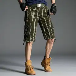 2019 мужские камуфляжные шорты Карго шорты милитари повседневные многокарманные тренировочные клетчатые шорты мужские армейские короткие