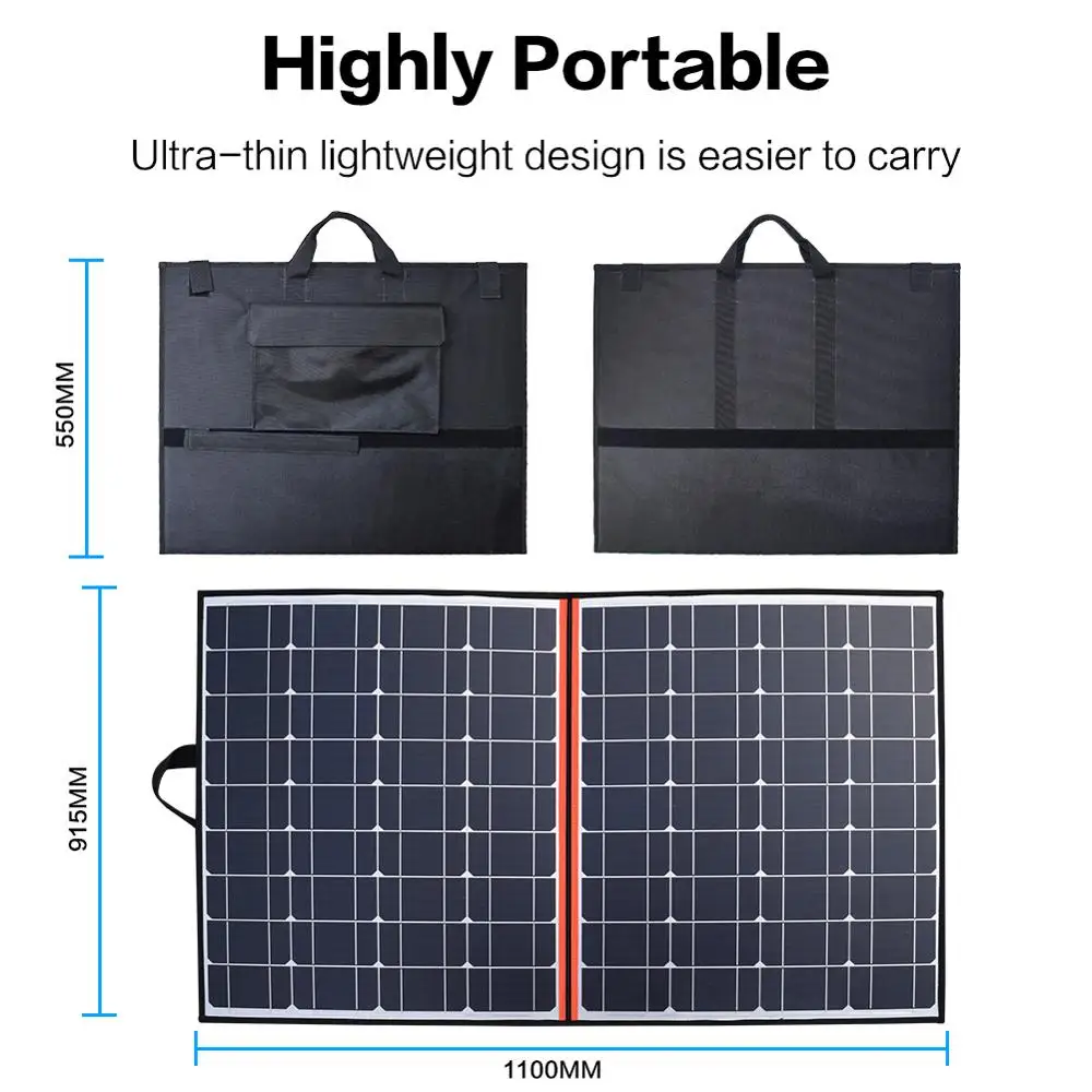 Xinpuguang Гибкая солнечная панель 140 Вт 70 Вт* 2 18 В 150 Вт складное домашнее зарядное устройство моно солнечная батарея с 12 В/24 В 10А контроллер Солнечная сумка