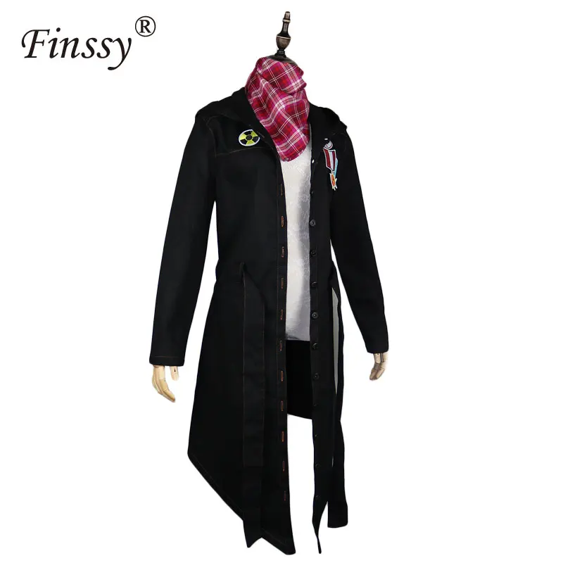  Funny Fashion For Game PUBG Winner Cosplay Trench Coat Black Print Button hooded Jacket Cloak New C