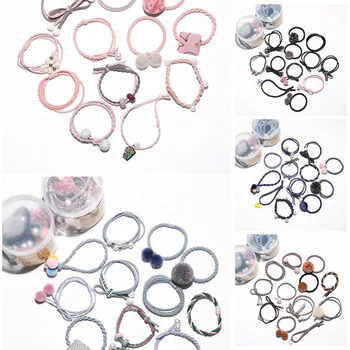 

New 12 PCS Per Set Lovely Simple Fresh Hair Accessories Hair Rope Band For Children drop shipping