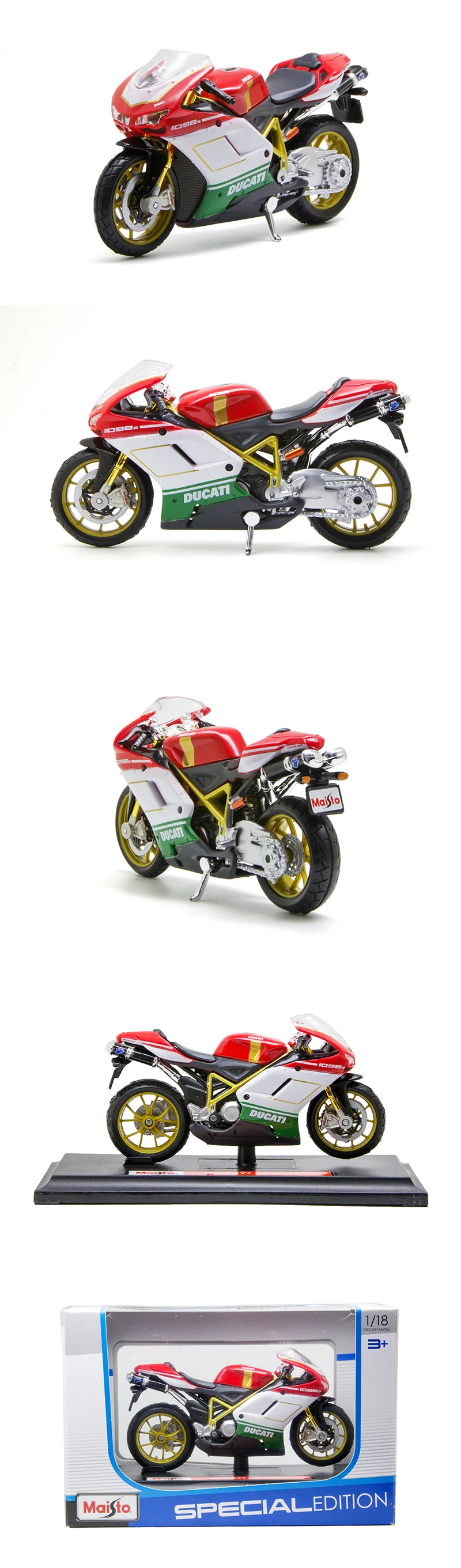 Maisto 1:18 1098 модели мотоциклов Ducati 1098S литье под давлением миниатюрная гоночная игрушка для коллекции подарков