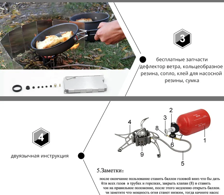 APG компактная туристическая мульти горелка для приготовления пищи: газ бензин керосин дизель 1000мл баллон