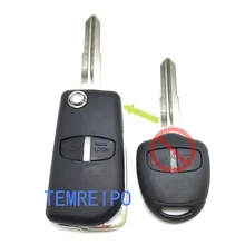10 шт./лот, 2 кнопки, Автомобильный ключ, заготовки, чехол для Mitsubishi Pajero, модифицированный, откидной, складной, дистанционный ключ, оболочка, левое, правое лезвие
