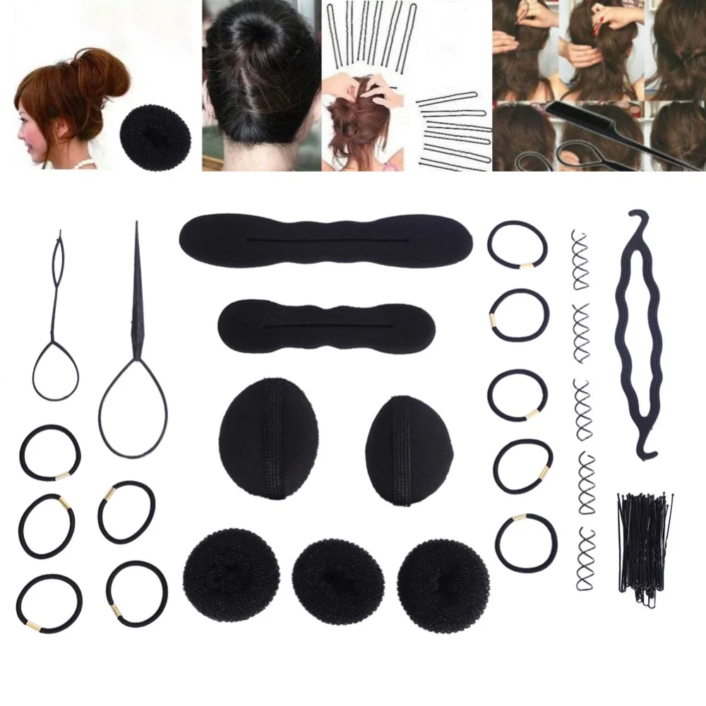 65 шт., волшебные аксессуары для укладки волос, набор, заколка для волос, волнистый обруч, инструменты для укладки волос для женщин, подарок для девочек, головной убор
