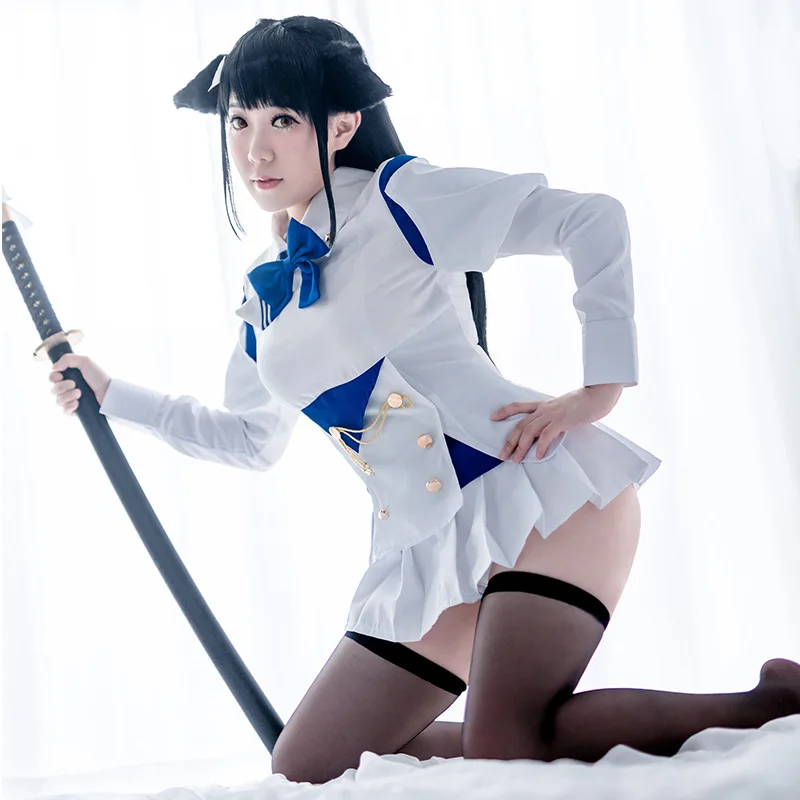 

2019 collection Dresses Azur Lane Takao Atago Uniform Women Skirt Lady White Battleframe Chokai Navy uniform Cosplay Costume
