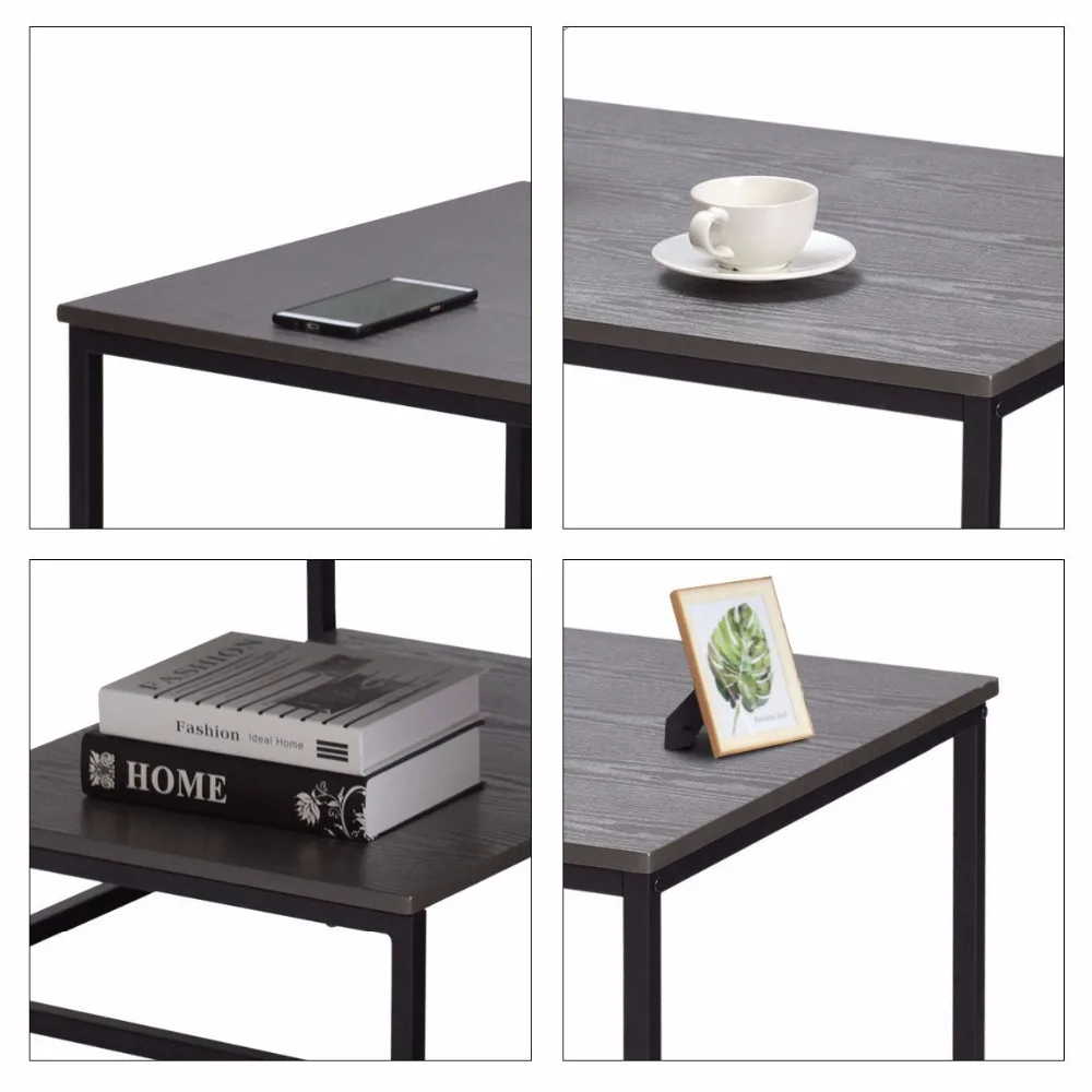 Giantex 2-Tier Coffee Cocktail Accent End Table Sofa Side Living Room Furniture W/shelf Living Room Furniture HW58266 Giantex 2-Tier Coffee Cocktail Accent End Table Sofa Side Living Room Furniture W/shelf Living Room Furniture HW58266