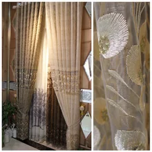Простая Современная вышивка пряжа Подлинная Роскошная утолщенная гостиная Тюль отвесные шторы на заказ T052