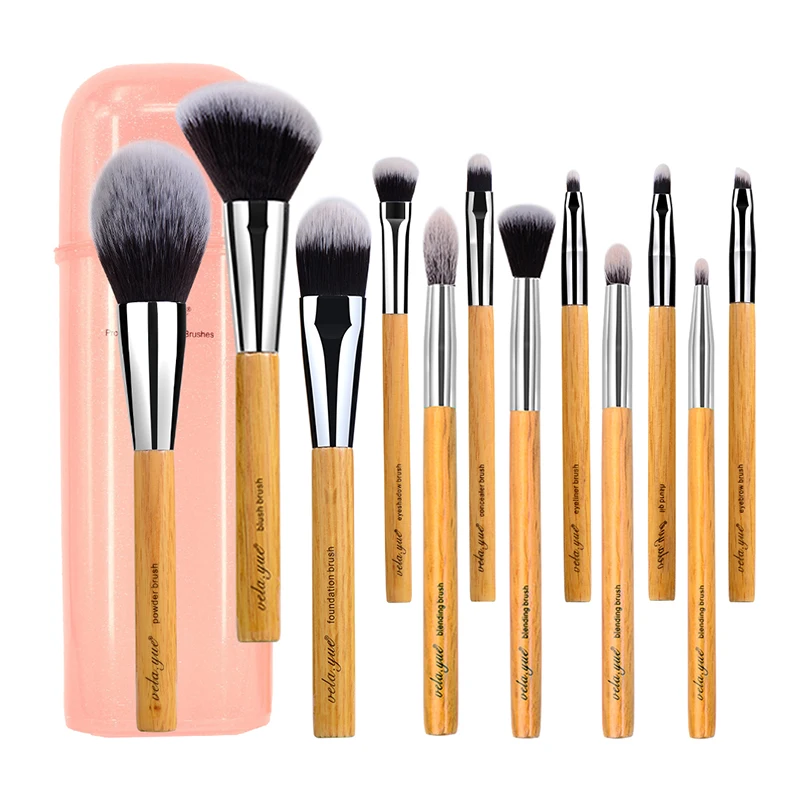 

Professional Makeup Brushes Set Soft Vegan Synthetic Travel Make Up Brush Tools Kit with Case