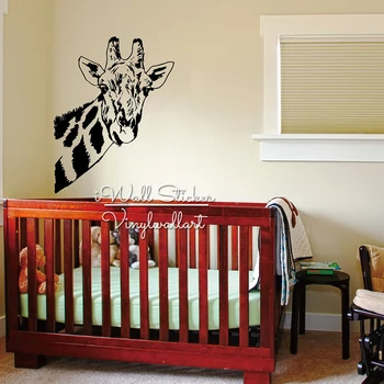 

Baby Nursery Giraffe Wall Sticker Giraffe Wall Decal Animal Wall Sticker Kids Room Modern Children Decor Cut Vinyl A5
