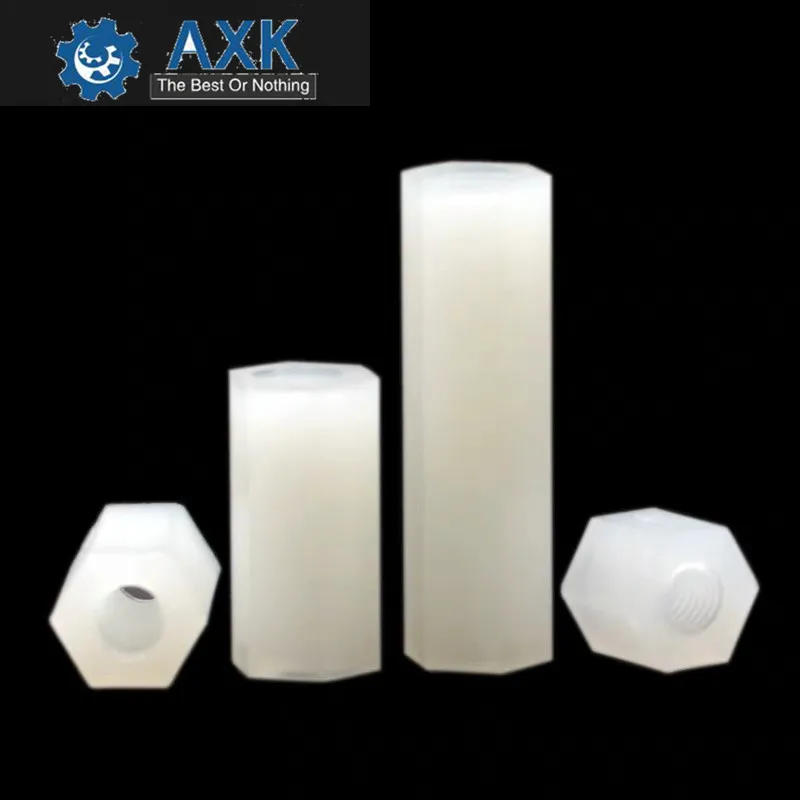 50Pcs M2 M2.5 M3 M4 White Hex Nylon Standoff Spacer Column Flat Head Double Pass Plastic Spacing Screws | Обустройство дома