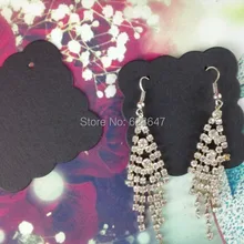 Черная пустая подвесная бирка серьги карта