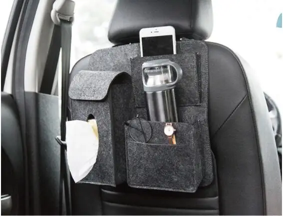 

hair felt multifunctional car chair backpack bags storage bags car supplies in-car paper towel box bags collection bags