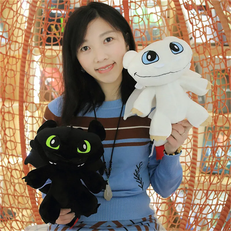 2019 New Movie Cartoon How to Train Your Dragon 3 Figures Night Fury Toothless Light Fury White Dragon Plush Toys Dolls 304050cm (6)