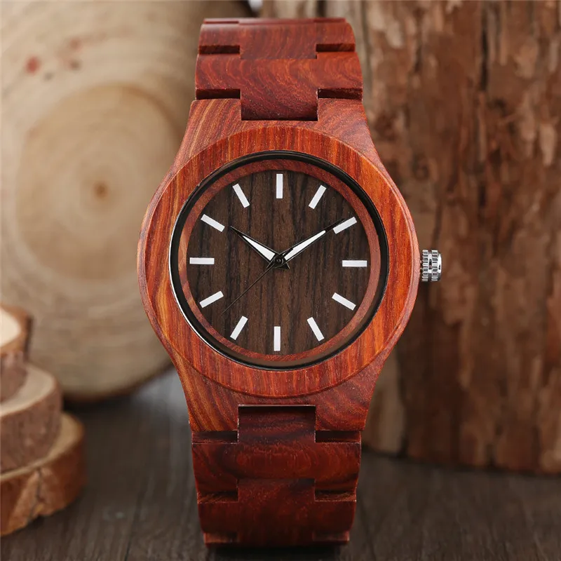 

2017 New Arrival Casual Fashion Men's Wood Quartz Wristwtach Real Wooden Case Clasp Scale Design Dial Dress Male Watch Best Gift