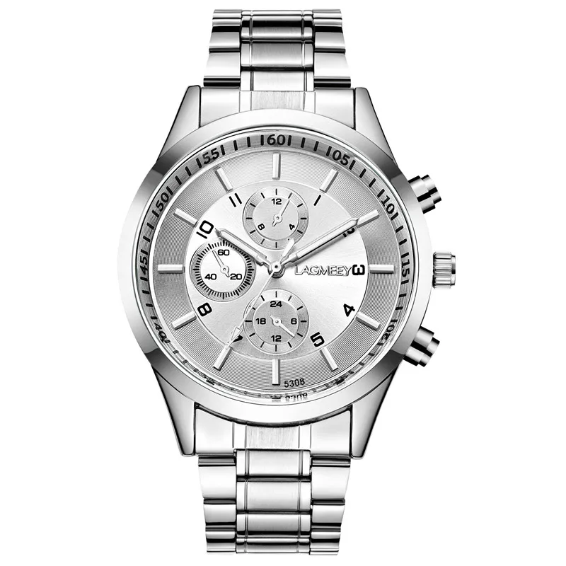 

FNGEEN High Quality Brand Silver Watches Men Stainless Steel Luxury dial Solid band 30M Waterproof Watches New Arrival 2018
