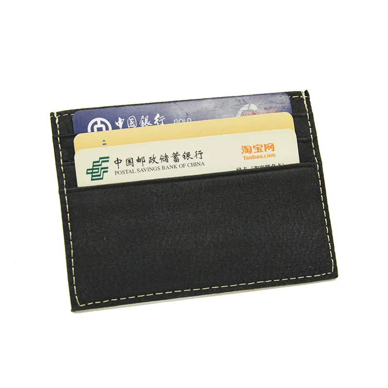 

Men's Vintage Crazy Horse Genuine Leather Credit ID Card Holder Business Card Holder Horizontal Card Wallet Customiz Name LOGO