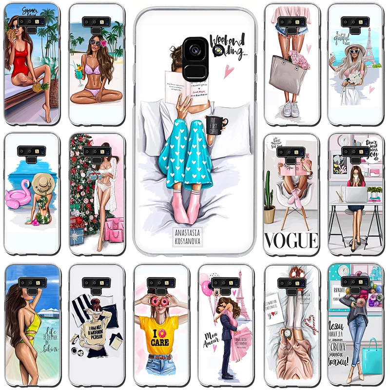 

VOGUE Christmas Princess Girl Female Hard phone case for Samsung A5 A7 A9 A6 A8 Plus A10s 20s 30s 40s 50s 60 70