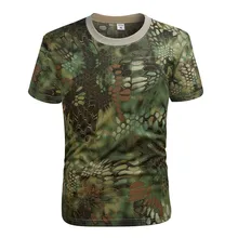 Мужская быстросохнущая футболка с короткими рукавами, уличная камуфляжная футболка с рисунком питона, спортивная одежда