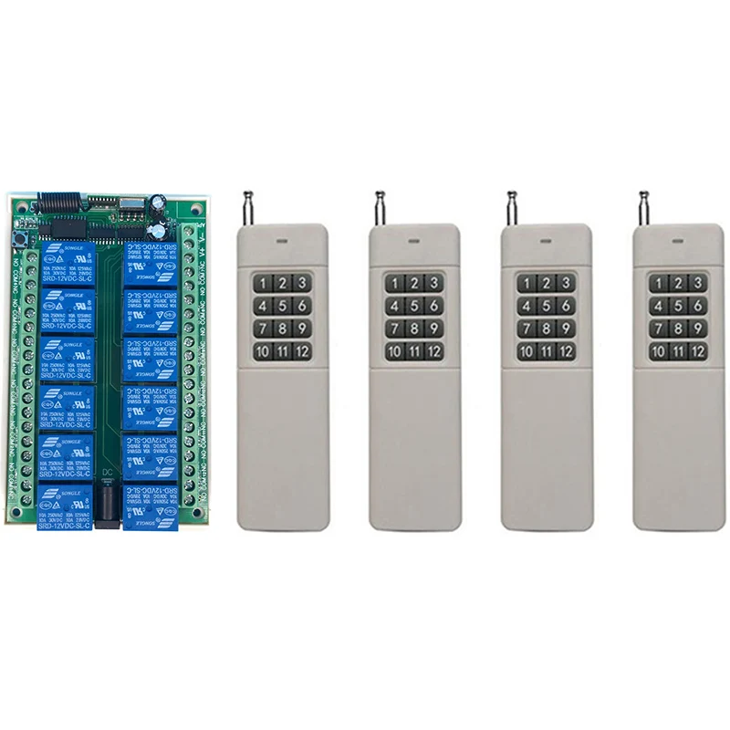 

3000m DC 12V 24V 10A 12 CH 12CH RF Wireless Remote Control Switch System Transmitter + Receiver/lamp/Garage Door/shutters/window