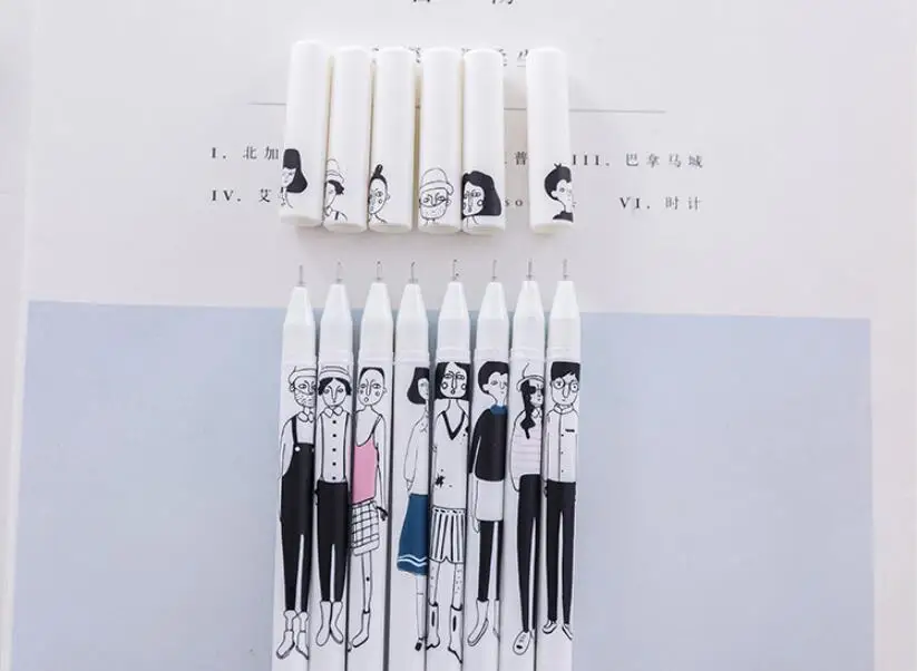 1 шт. Lytwtw's канцелярские принадлежности Kawaii милые Креативные ручные ручки для рисования персонажей школьные принадлежности офисные гелевые ручки