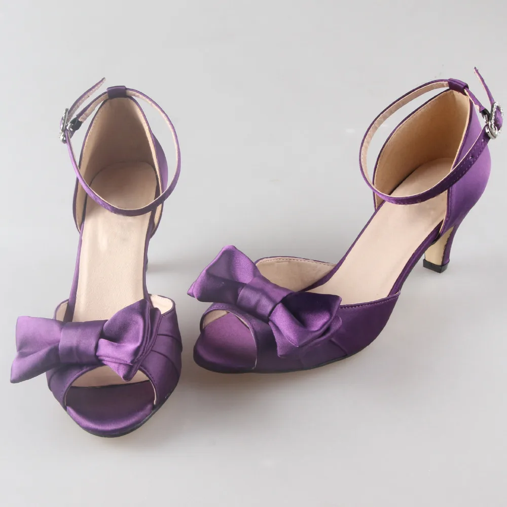 dark purple shoes low heel