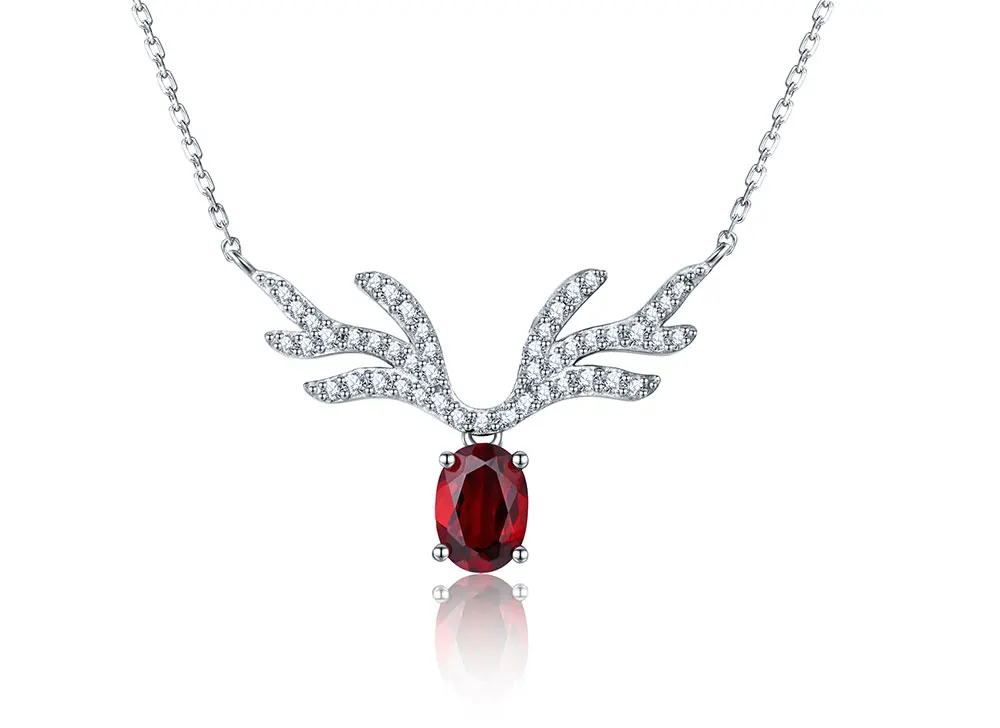 silver garnet necklace CANL00380SB-1 (1)