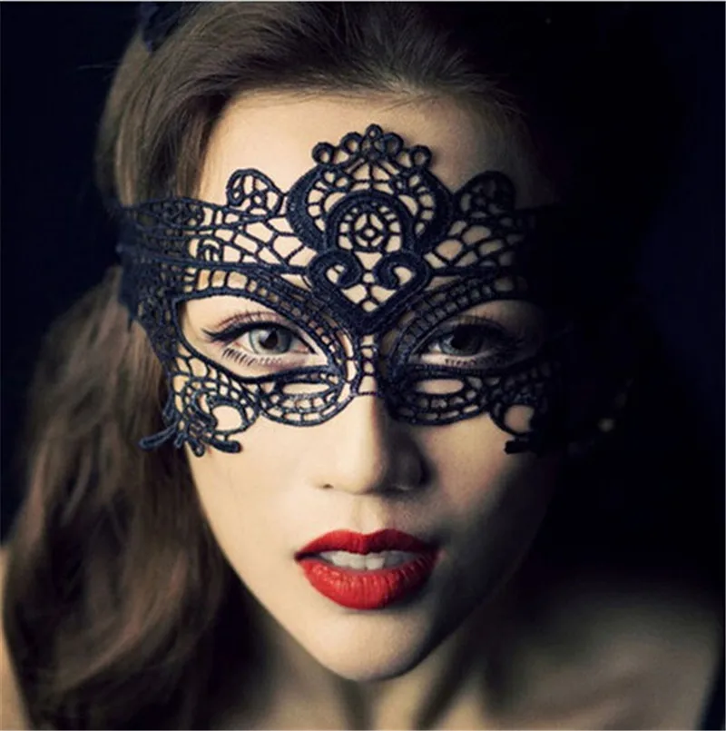 

Sexy black lace hollow mask goggles nightclub fashion queen female sex lingerie Cutout Eye Masks for Masquerade Party Mask