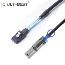 ULT-Best External Mini SAS 26pin SFF-8088 Male to Internal Mini SAS 36pin SFF-8087 Male Data Storage Cable for Server 1M