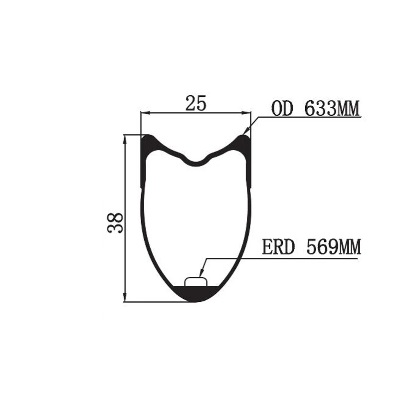700c 38 мм трубчатая ширина 25 мм Дорожный велосипед карбоновый обод V Тормозной базальтовый трек ERD 569 мм 18 20 21 24 28 32 отверстия обод дорожного велосипеда