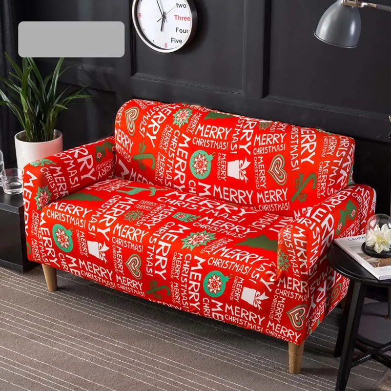 Merry Christmas нескользящий эластичный чехол для дивана, четыре сезона, полиэстер, все включено, растягивающийся диван, подушка для дивана, полотенце, чехол