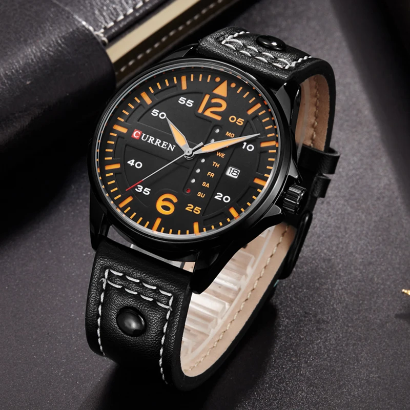 

Curren Quartz Watch Man Watches Men Leather Date Male Sports Army Russian Military Watches Men Luxury Relogio Masculino 8224