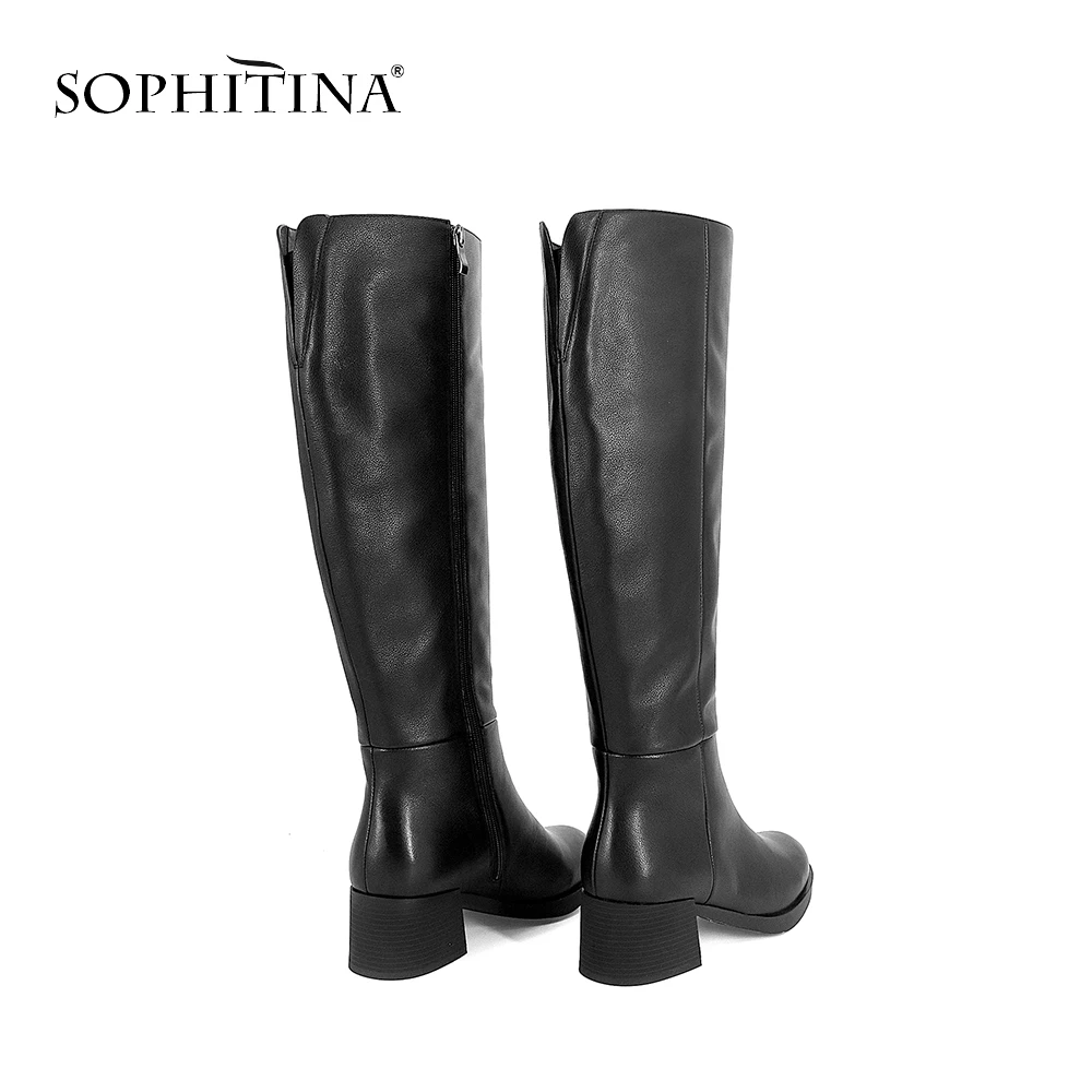 SOPHITINA/ 2019 Новые сапоги до колен Женские обуви с элегантным круглым носком и