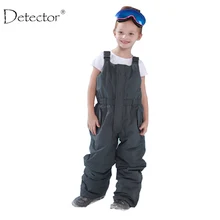 Детские Напольные мягкие брюки с детектором; зимние лыжные штаны для мальчиков и девочек; комбинезон на лямках; комбинезон для девочек; 92-134