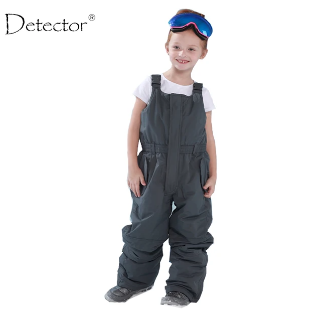 Detector children outdoor padded trousers boys and girls winter skiing pants overall jumpsuit strap romper girl