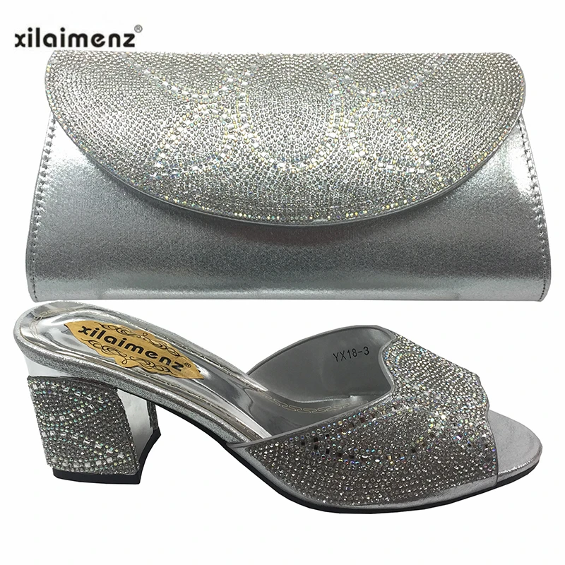 Zapatos Las Con Bolsos Nuevo De gold wine Juego Imitación Decorado A Mujeres Y Black blue silver Africano Bolso Estilo Verano 2019 Diamantes Nigerianas gXwZvqg